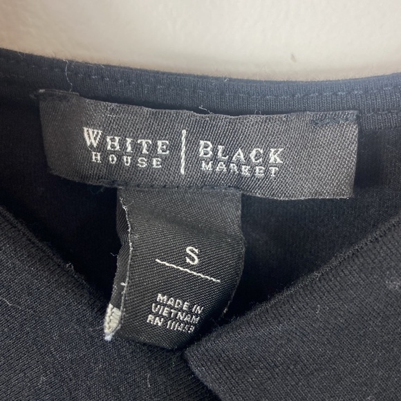 White House Black Market Black Cotton Empire waist Knit Dress Small - Picture 2 of 5